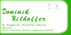 dominik milhoffer business card
